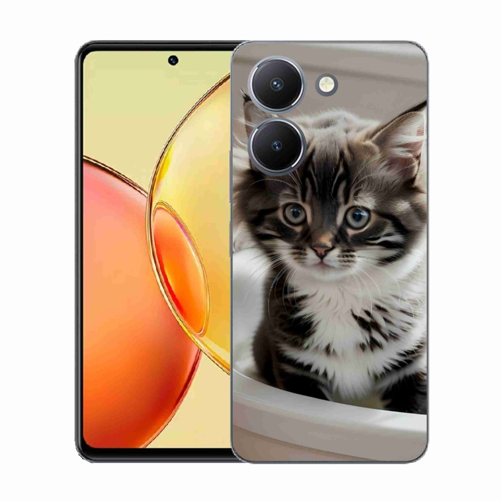 Gélový kryt mmCase na Vivo Y36 - zvedavé mačiatko
