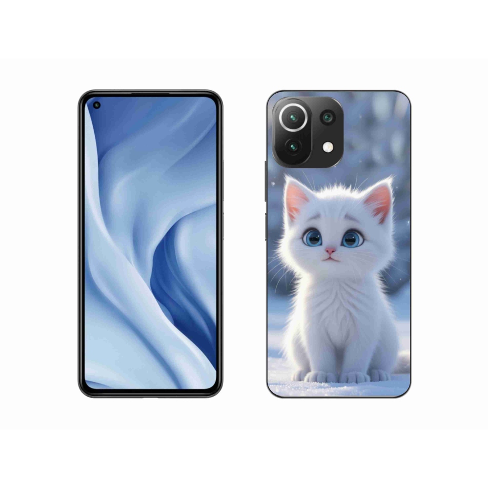Gélový kryt mmCase na Xiaomi 11 Lite 5G NIE - biele mačiatko 3