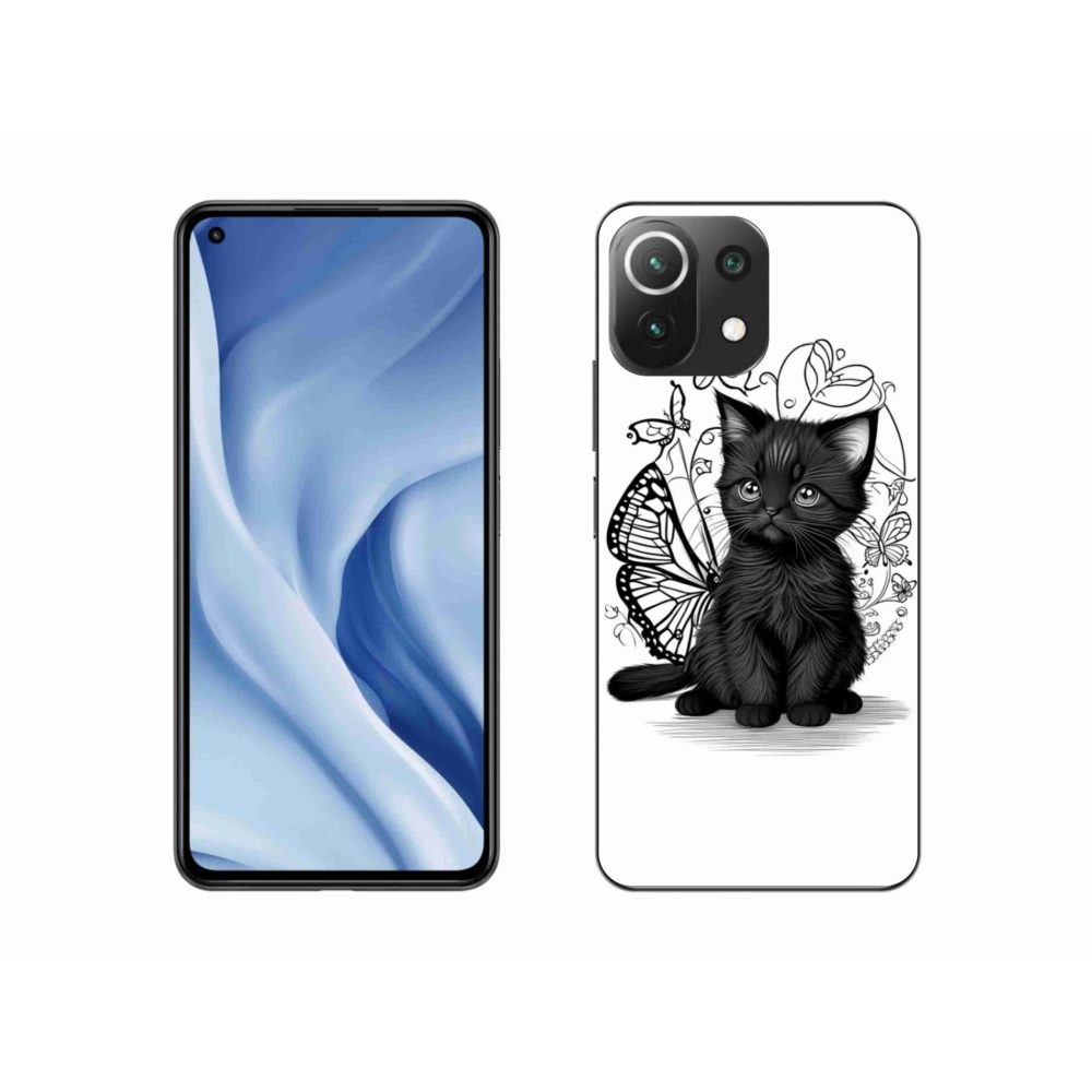 Gélový kryt mmCase na Xiaomi 11 Lite 5G NE - čierne mačiatko