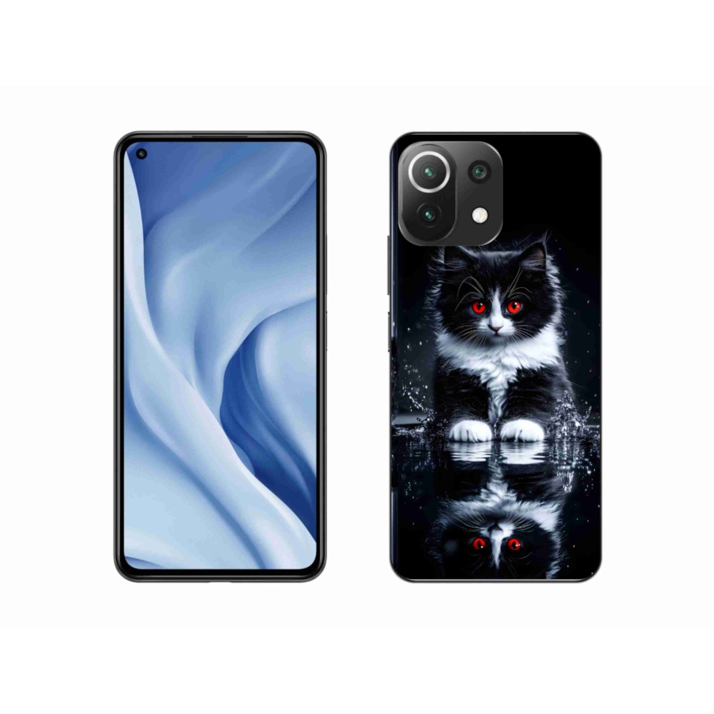 Gélový kryt mmCase na Xiaomi 11 Lite 5G NE - čiernobiele mačiatko