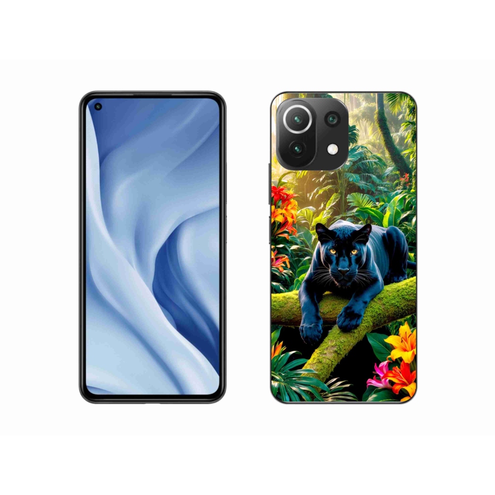 Gélový kryt mmCase na Xiaomi 11 Lite 5G NE - čierny panter v džungli