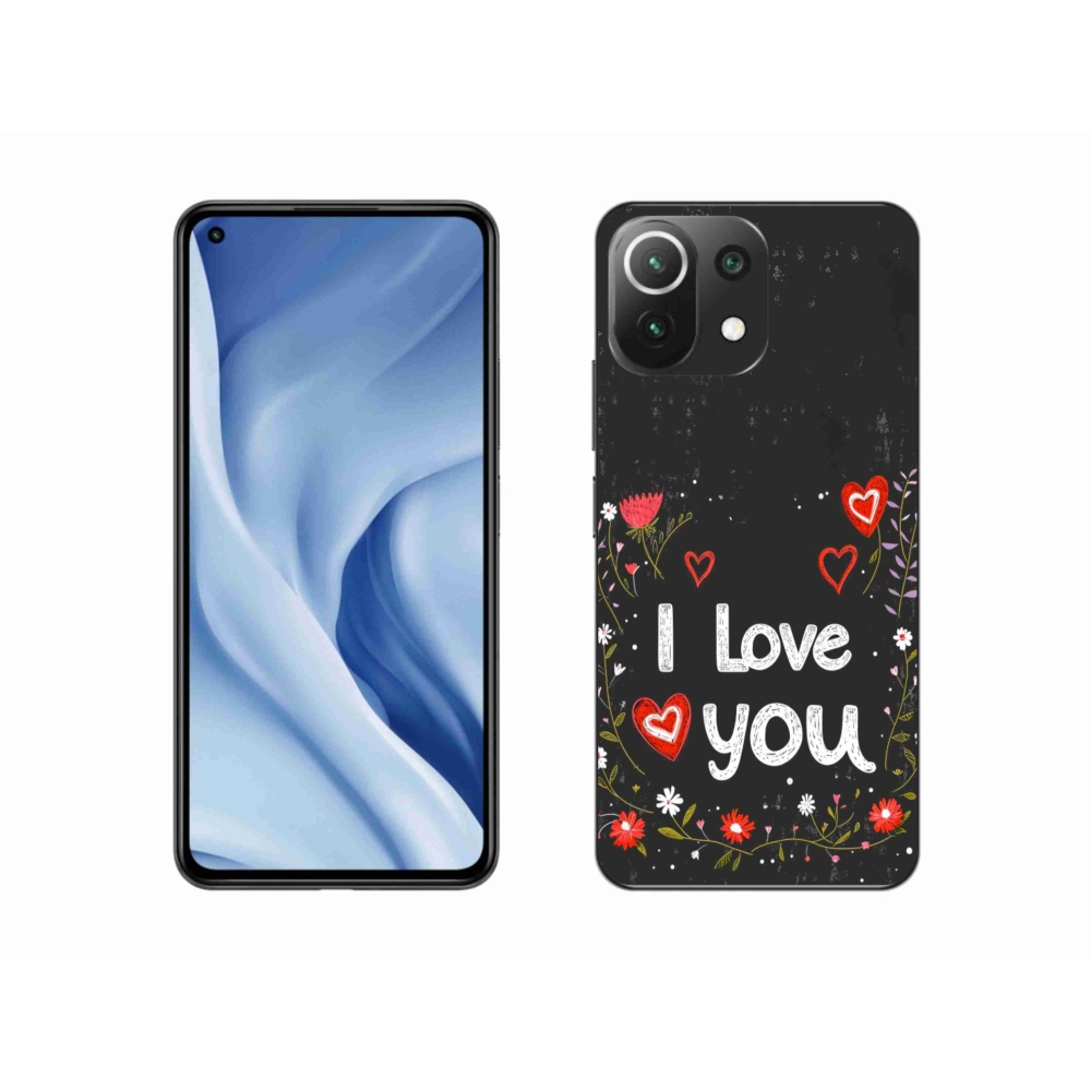 Gélový kryt mmCase na Xiaomi 11 Lite 5G NE - I love you čierne pozadie