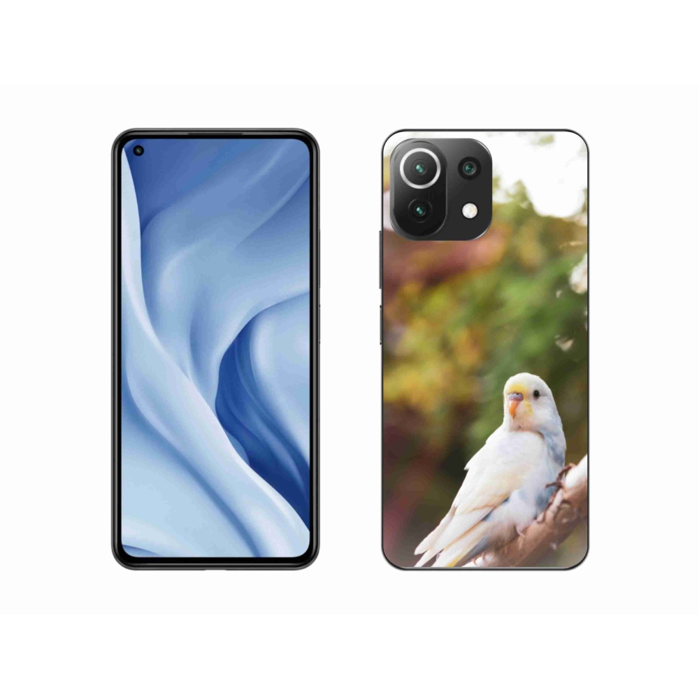 Gélový kryt mmCase na Xiaomi 11 Lite 5G NE - papagáj andulka biela