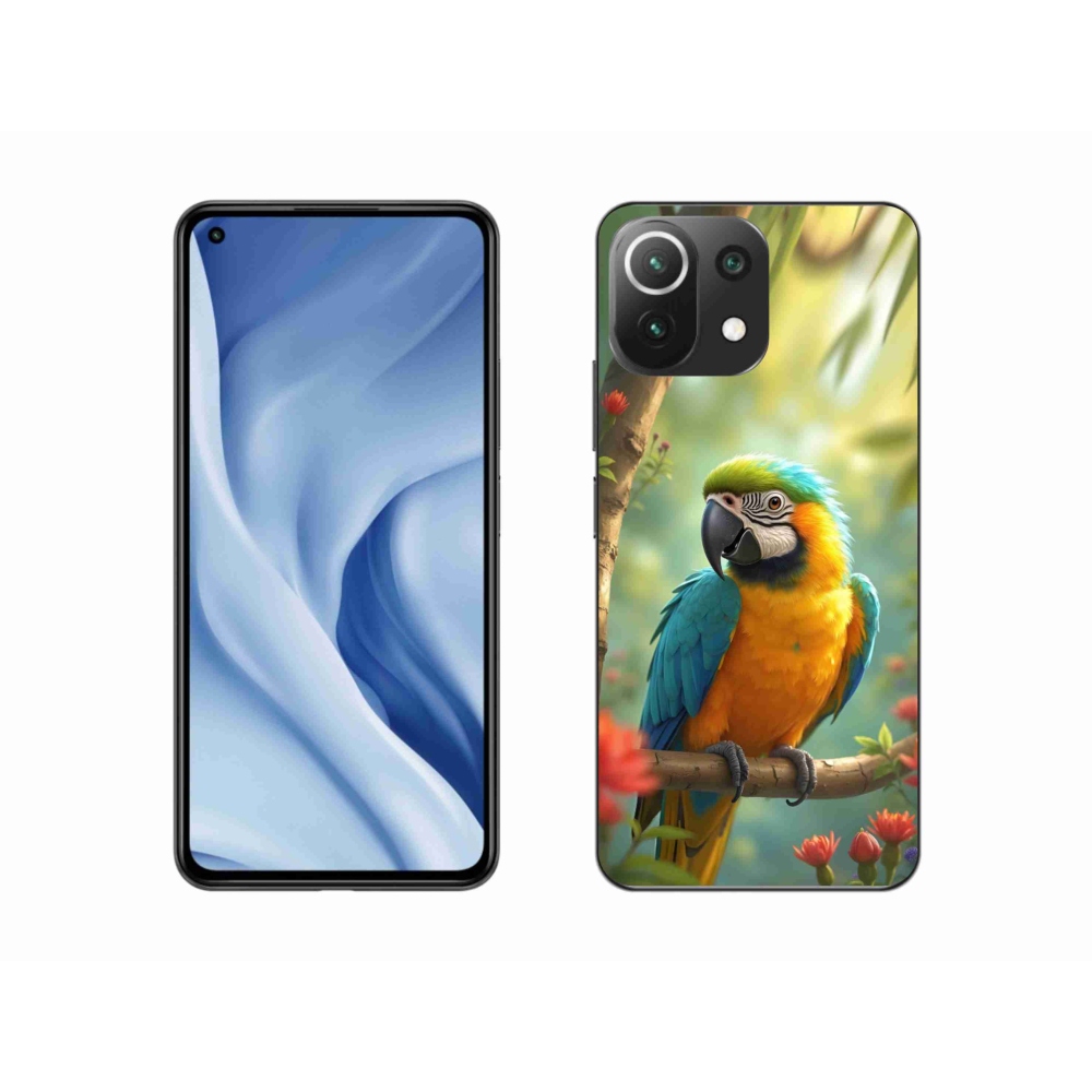 Gélový kryt mmCase na Xiaomi 11 Lite 5G NIE - papagáj ara modrožltá