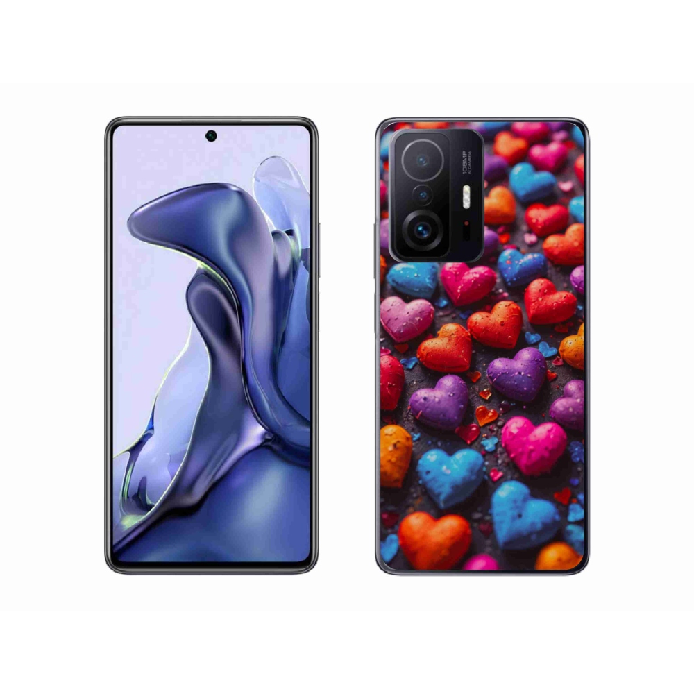 Gélový kryt mmCase na Xiaomi 11T - farebné srdcia