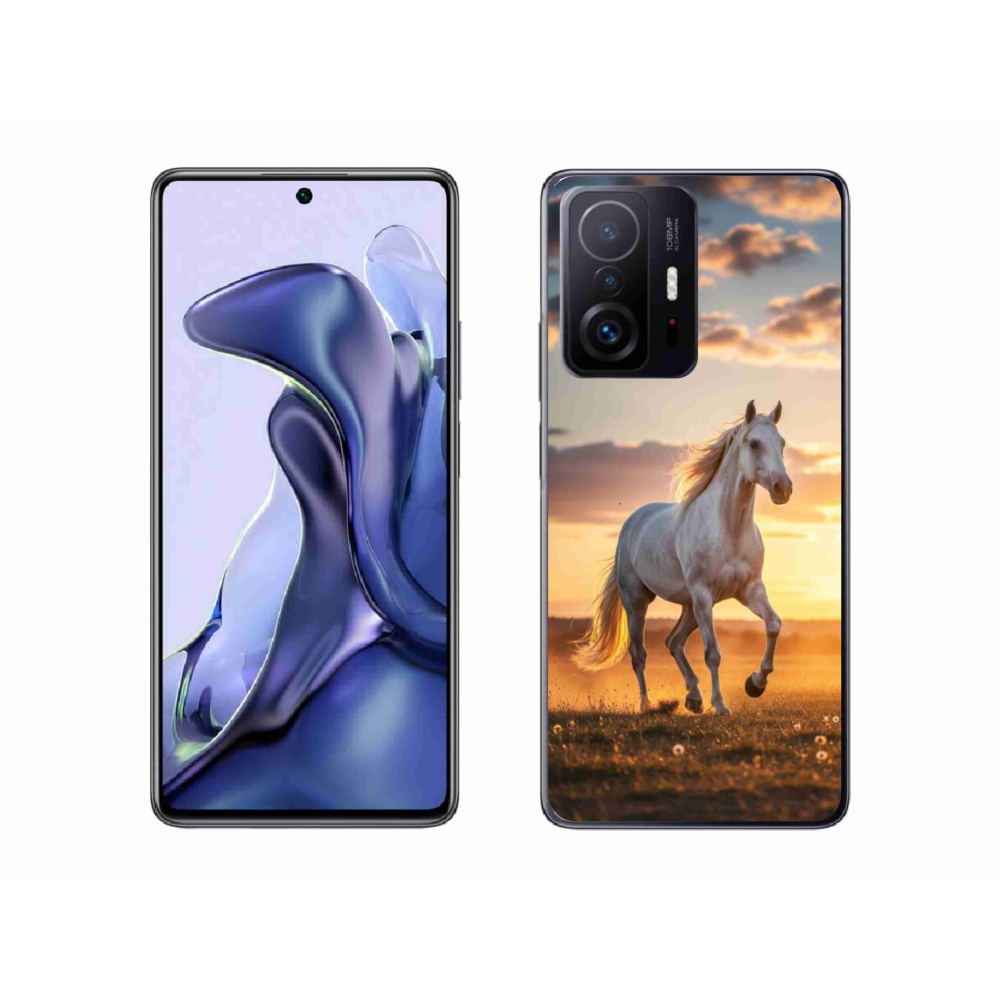 Gélový kryt mmCase na Xiaomi 11T - bežiaci biely kôň 2
