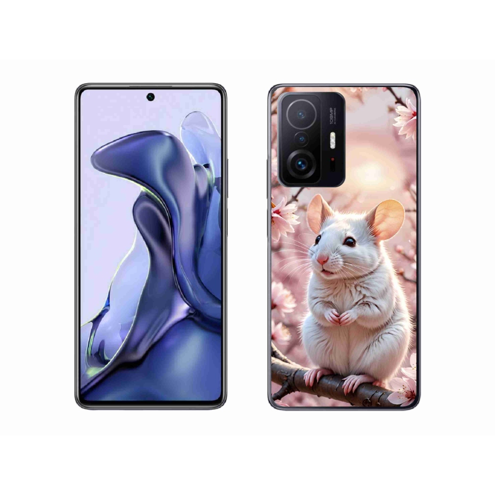 Gélový kryt mmCase na Xiaomi 11T - biela myš na vetve