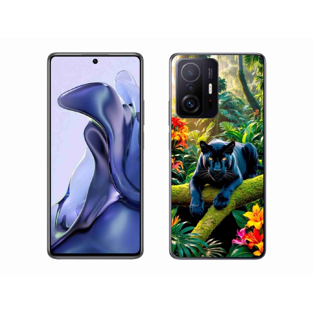 Gélový kryt mmCase na Xiaomi 11T - čierny panter v džungli