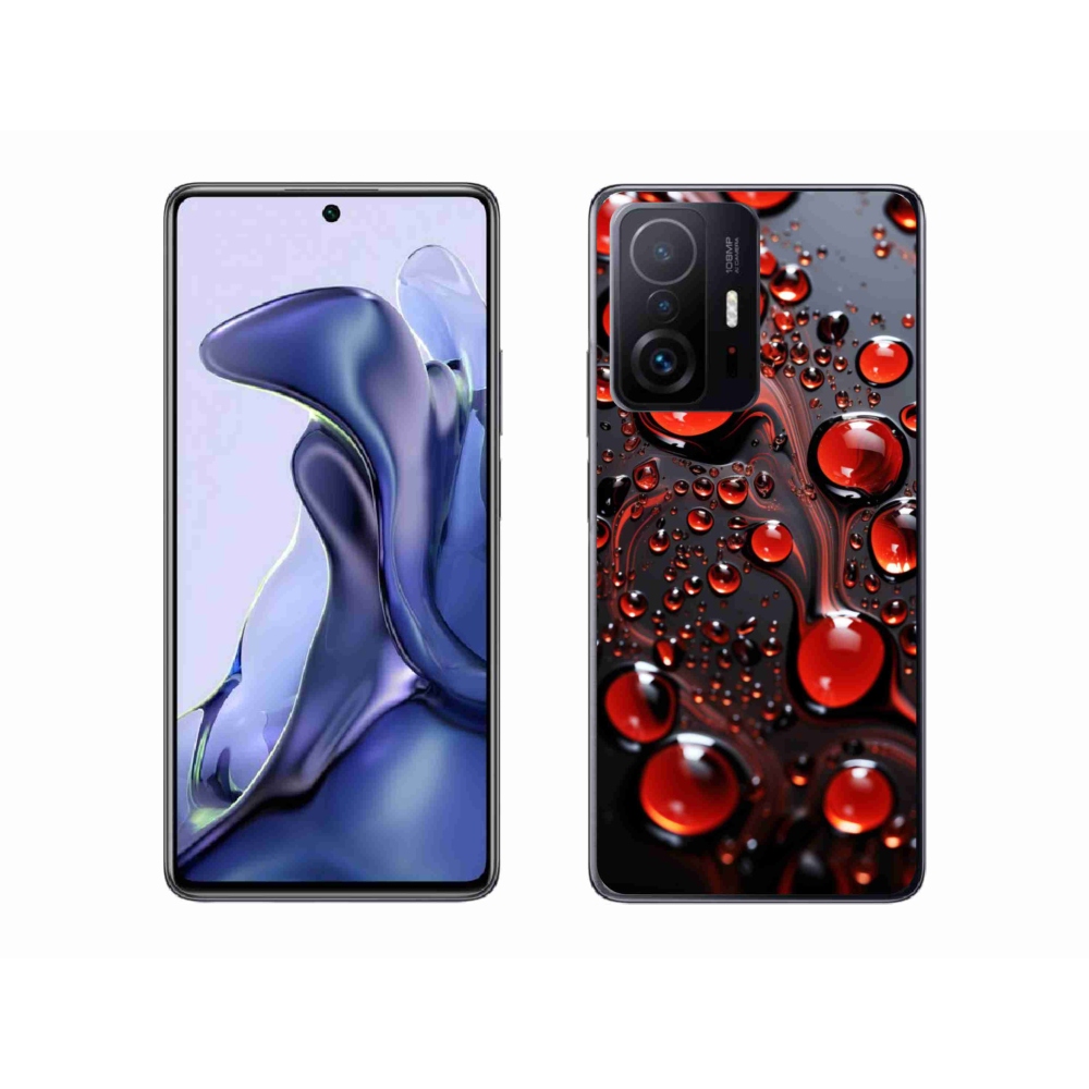 Gélový kryt mmCase na Xiaomi 11T - červené kvapky 2