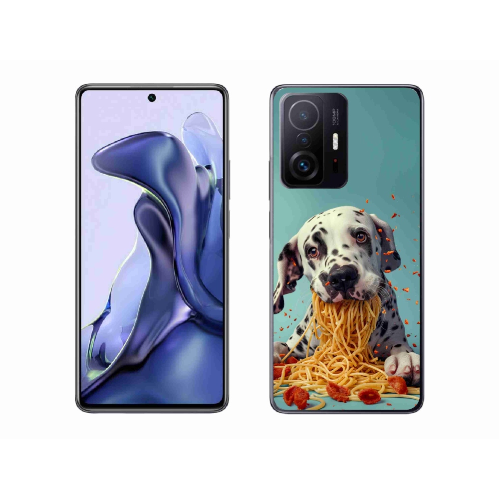 Gélový kryt mmCase na Xiaomi 11T - dalmatín a špagety