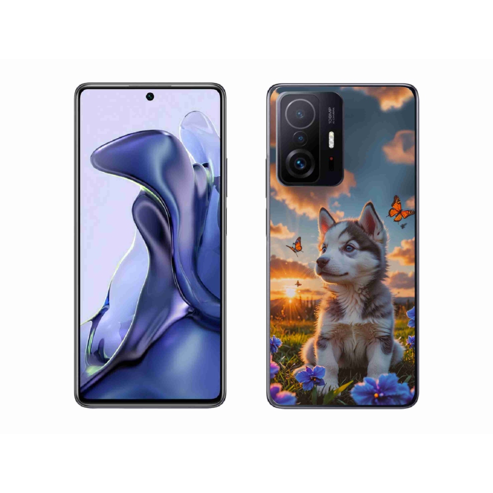 Gélový kryt mmCase na Xiaomi 11T - husky pri západe slnka