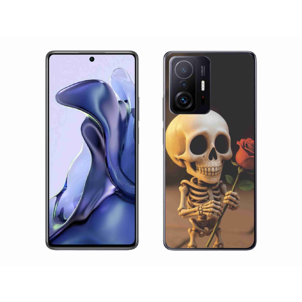 Gélový kryt mmCase na Xiaomi 11T - kostlivec s ružou