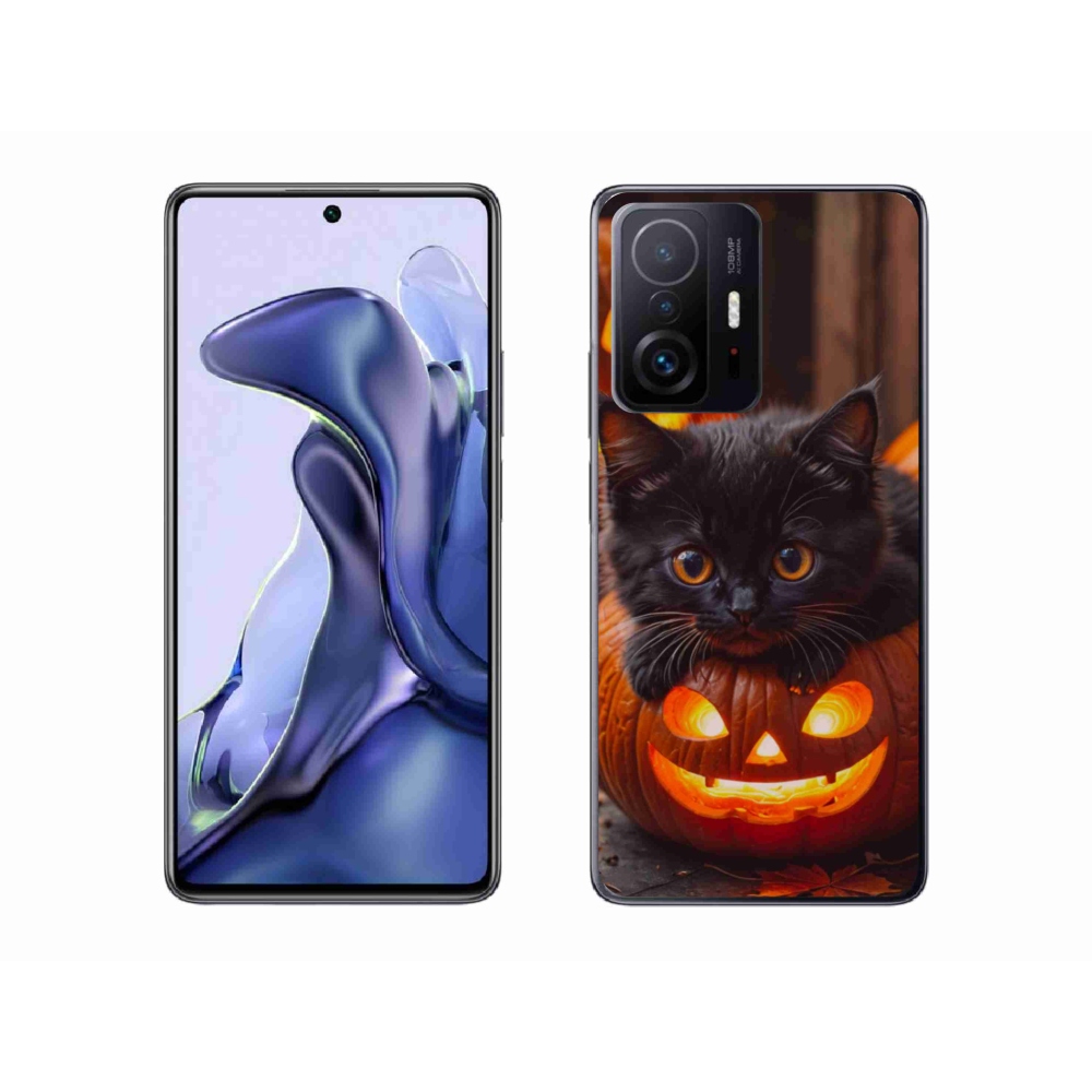 Gélový kryt mmCase na Xiaomi 11T - mačiatko a tekvica