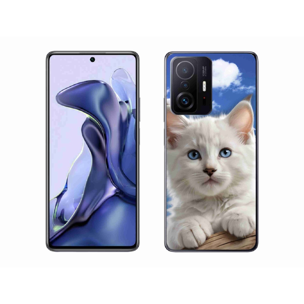 Gélový kryt mmCase na Xiaomi 11T - mačiatko a oblaky