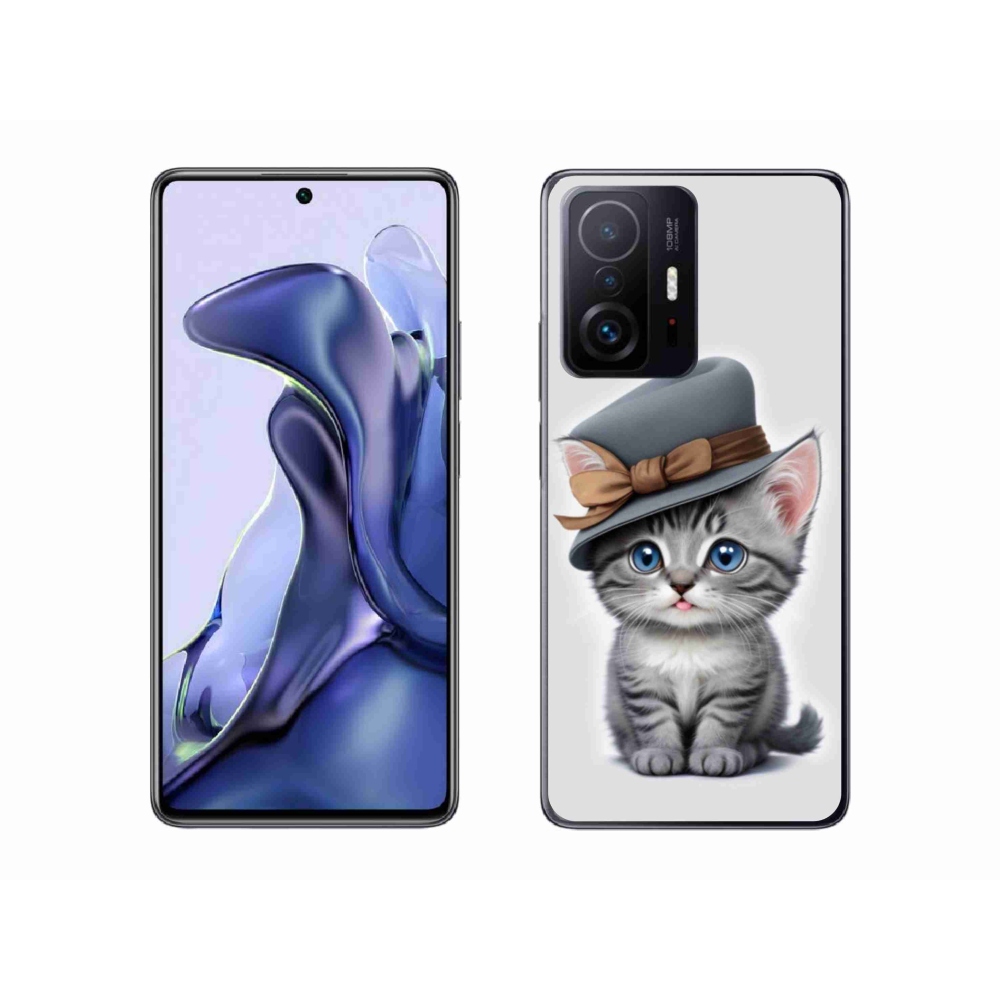 Gélový kryt mmCase na Xiaomi 11T - mačiatko s klobúkom