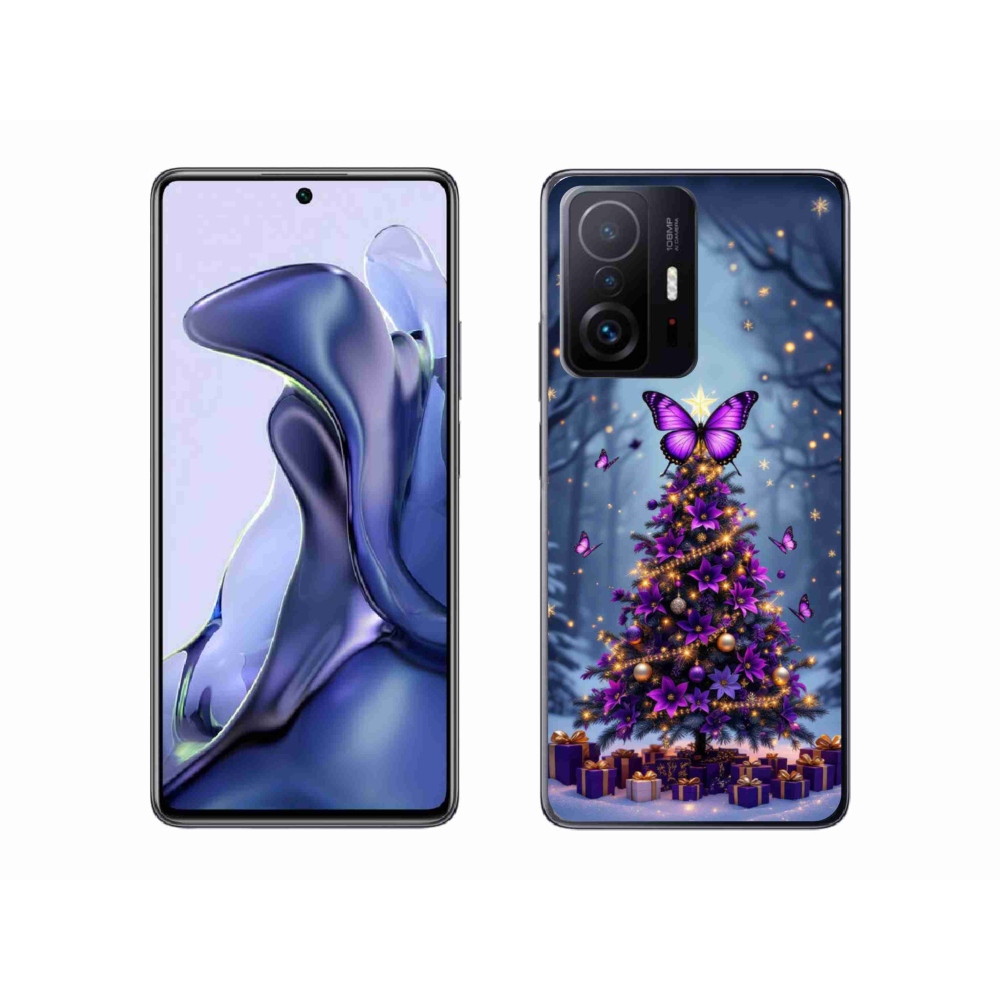 Gélový kryt mmCase na Xiaomi 11T - motýlí vianočný stromček