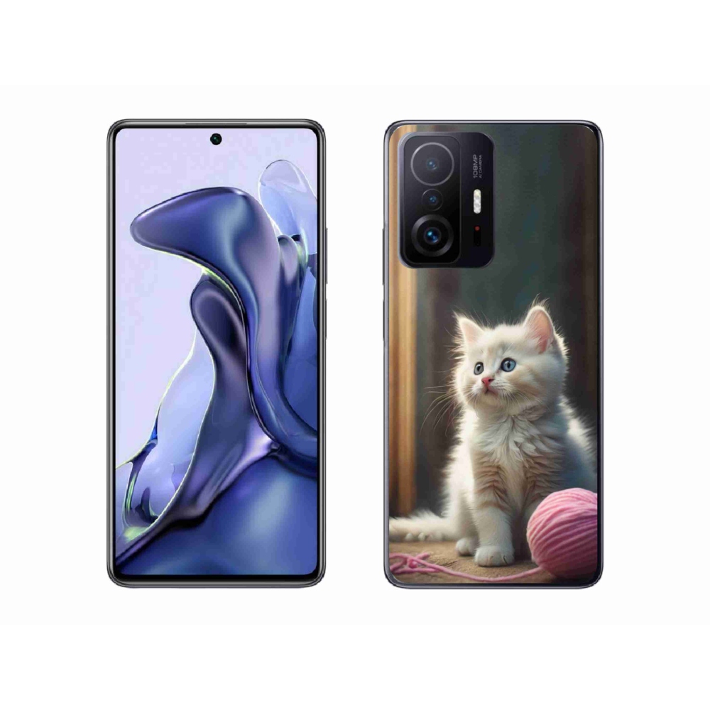Gélový kryt mmCase na Xiaomi 11T Pro - biele mačiatko 2