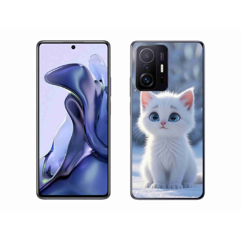 Gélový kryt mmCase na Xiaomi 11T Pro - biele mačiatko 3