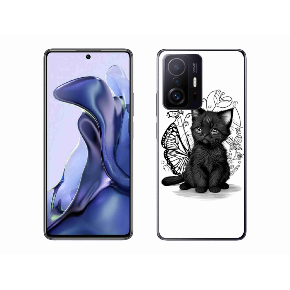 Gélový kryt mmCase na Xiaomi 11T Pro - čierne mačiatko