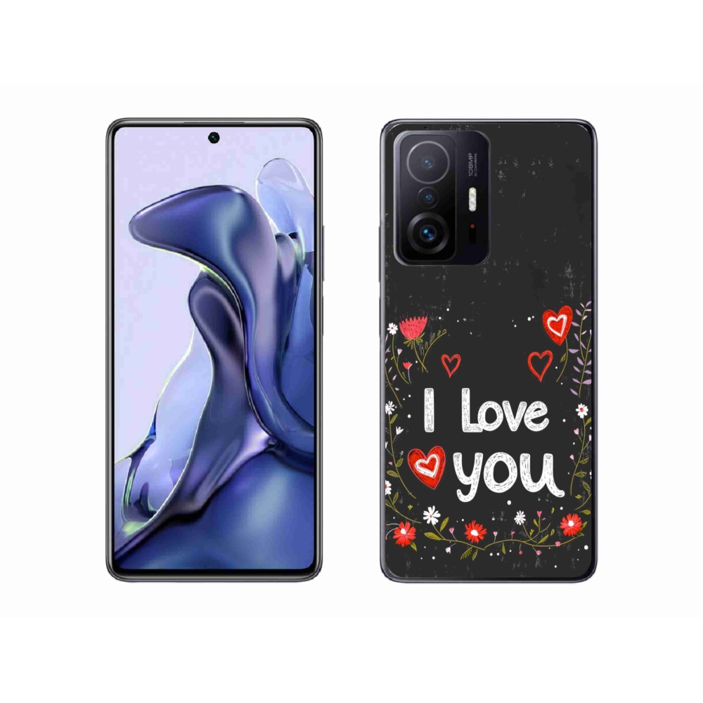 Gélový kryt mmCase na Xiaomi 11T Pro - I love you čierne pozadie