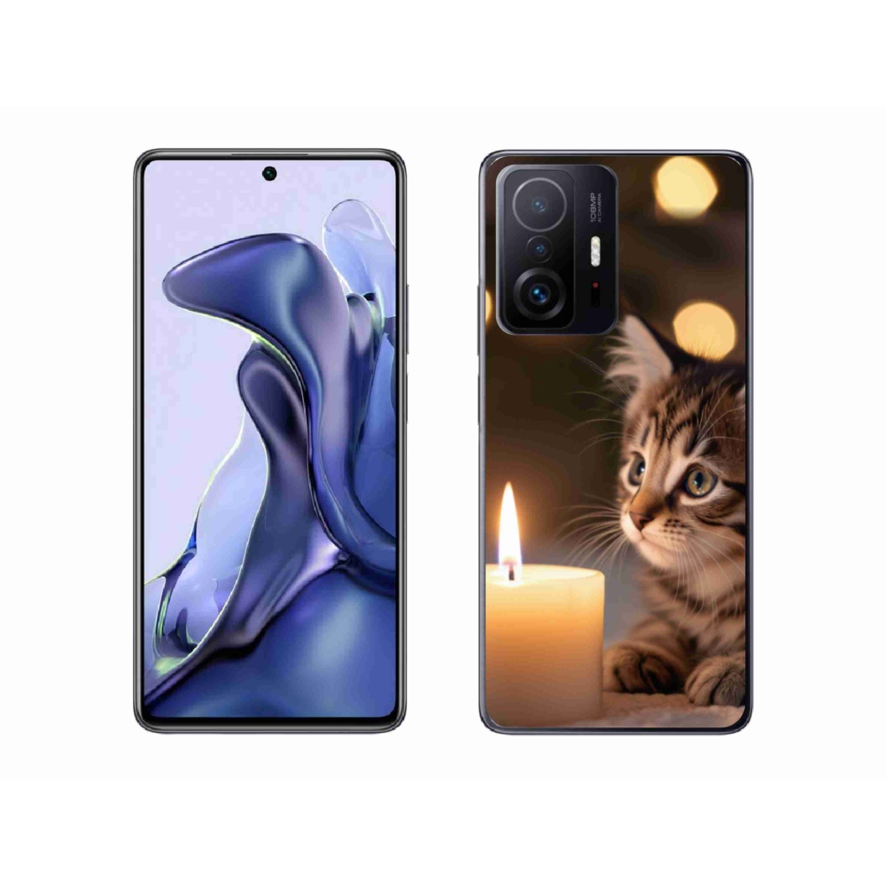 Gélový kryt mmCase na Xiaomi 11T Pro - mačiatko a sviečka
