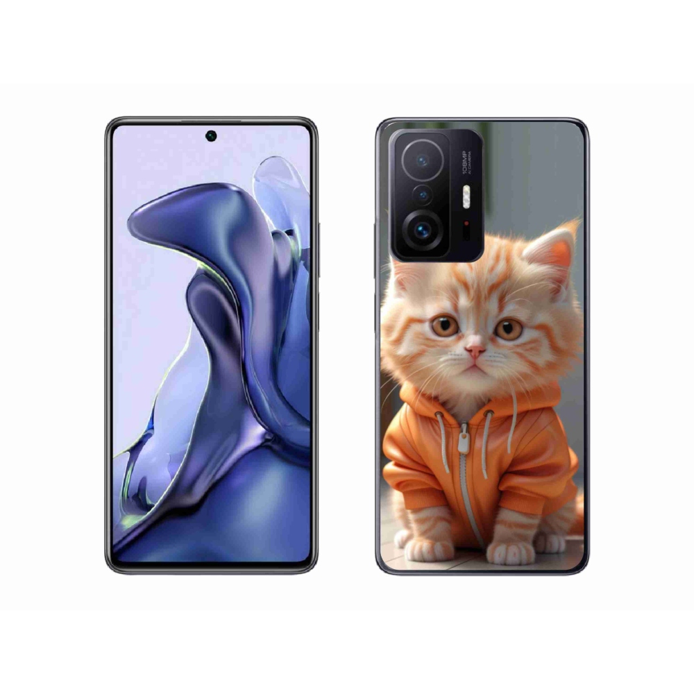 Gélový kryt mmCase na Xiaomi 11T Pro - mačiatko v mikine