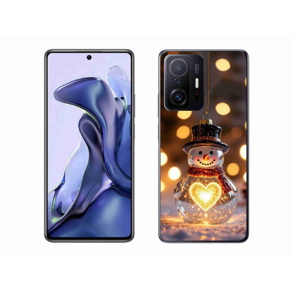 Gélový kryt mmCase na Xiaomi 11T - svietiaci vianočný snehuliak