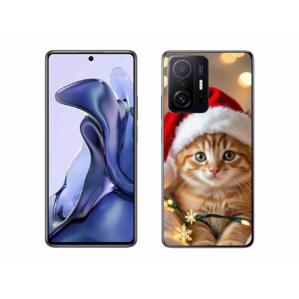 Gélový kryt mmCase na Xiaomi 11T - vianočné mačiatko