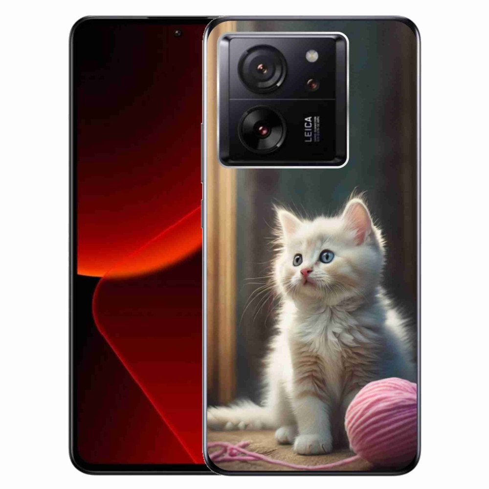 Gélový kryt mmCase na Xiaomi 13T/13T Pro - biele mačiatko 2