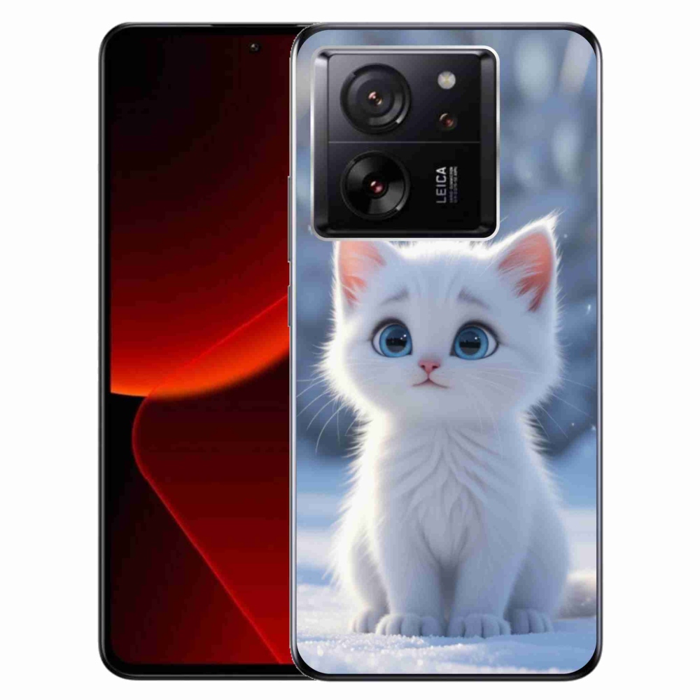 Gélový kryt mmCase na Xiaomi 13T/13T Pro - biele mačiatko 3