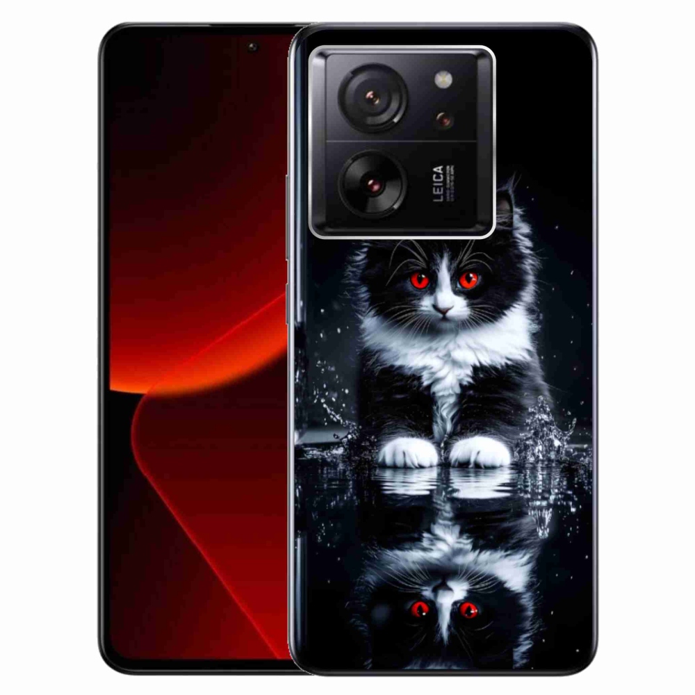 Gélový kryt mmCase na Xiaomi 13T/13T Pro - čiernobiele mačiatko