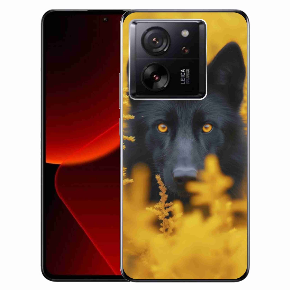 Gélový kryt mmCase na Xiaomi 13T/13T Pro - čierny vlk 2