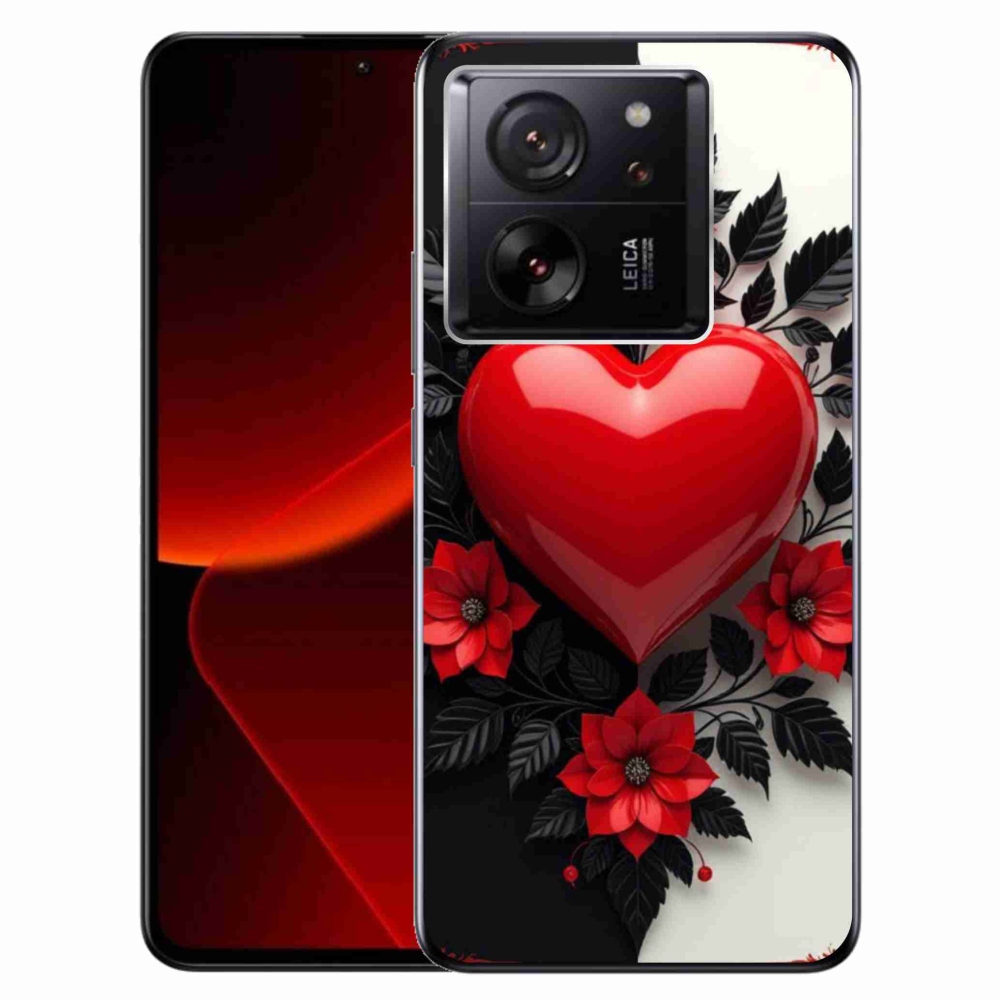 Gélový kryt mmCase na Xiaomi 13T/13T Pro - červené srdce
