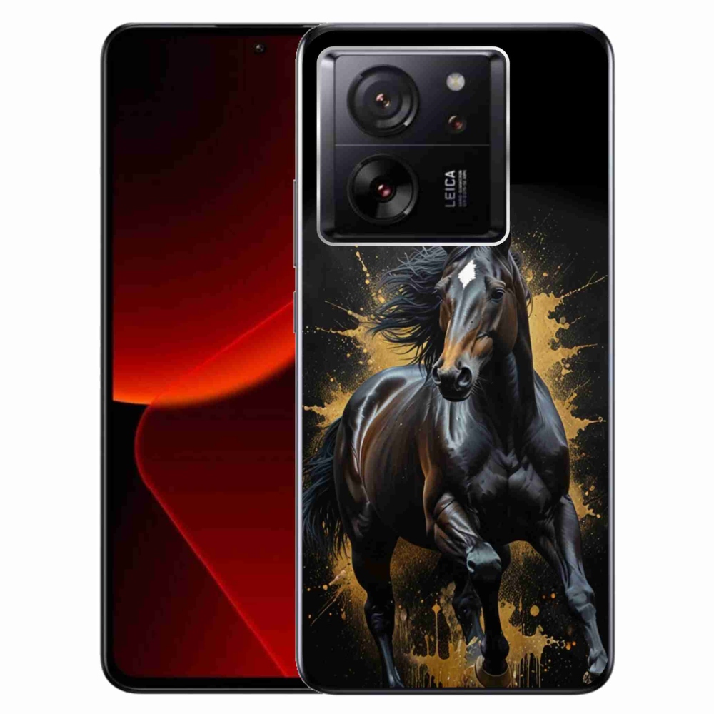 Gélový kryt mmCase na Xiaomi 13T/13T Pro - elegantný čierny žrebec