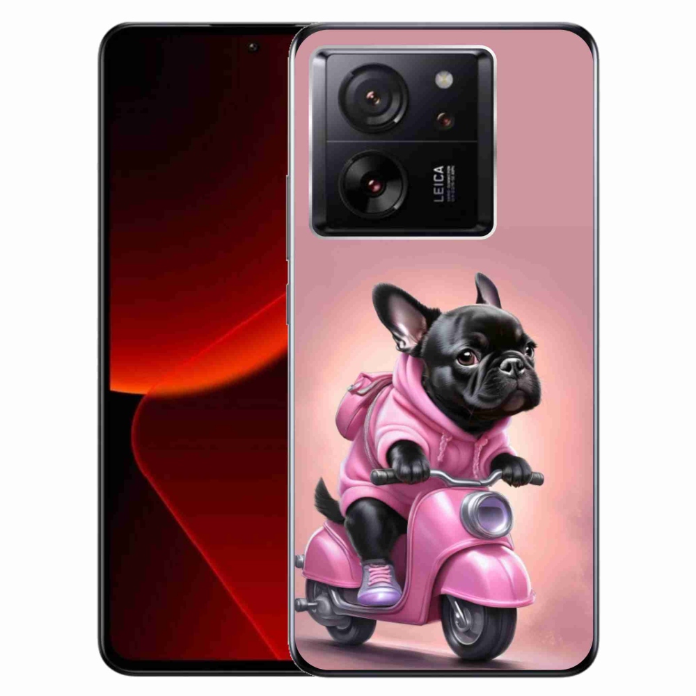 Gélový kryt mmCase na Xiaomi 13T/13T Pro - francúzsky buldoček na skútri