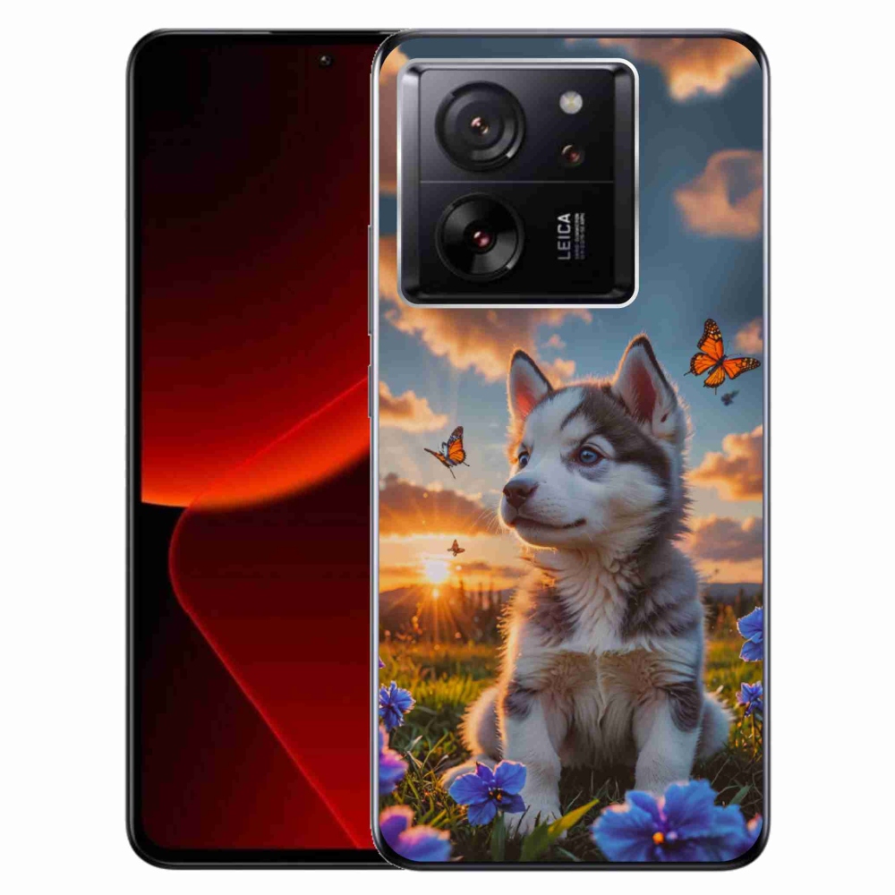 Gélový kryt mmCase na Xiaomi 13T/13T Pro - husky pri západe slnka
