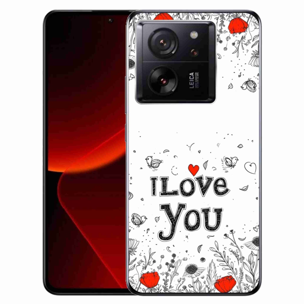 Gélový kryt mmCase na Xiaomi 13T/13T Pro - I love you biele pozadie
