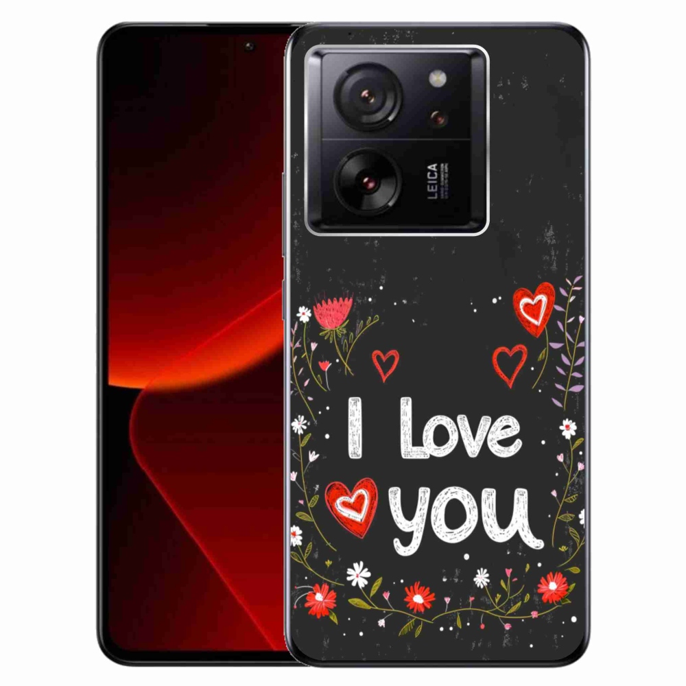 Gélový kryt mmCase na Xiaomi 13T/13T Pro - I love you čierne pozadie