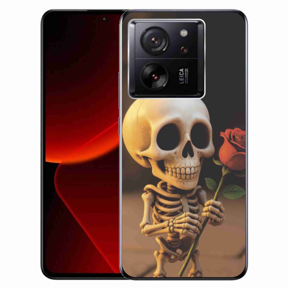 Gélový kryt mmCase na Xiaomi 13T/13T Pro - kostlivec s ružou