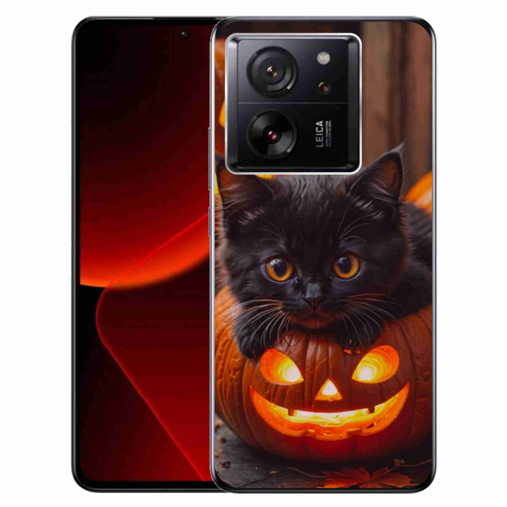 Gélový kryt mmCase na Xiaomi 13T/13T Pro - mačiatko a tekvica