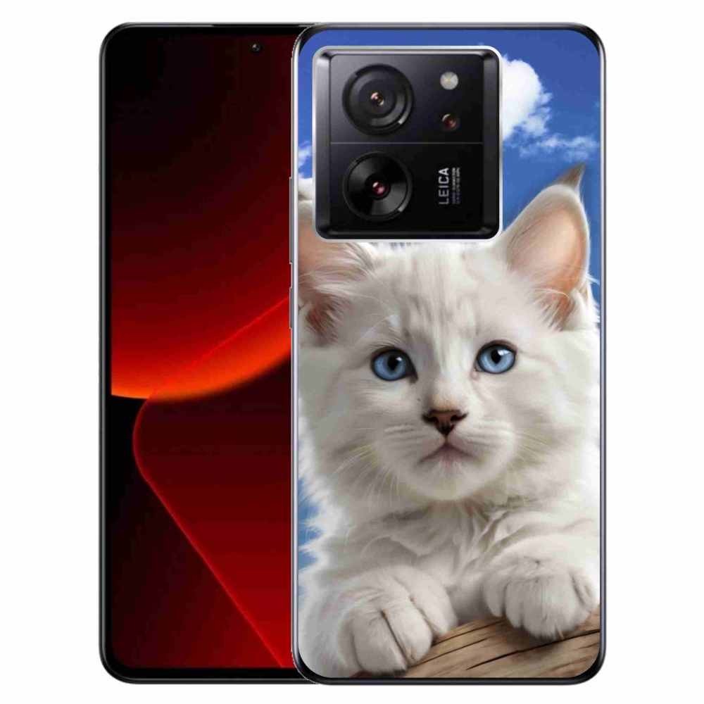 Gélový kryt mmCase na Xiaomi 13T/13T Pro - mačiatko a oblaky