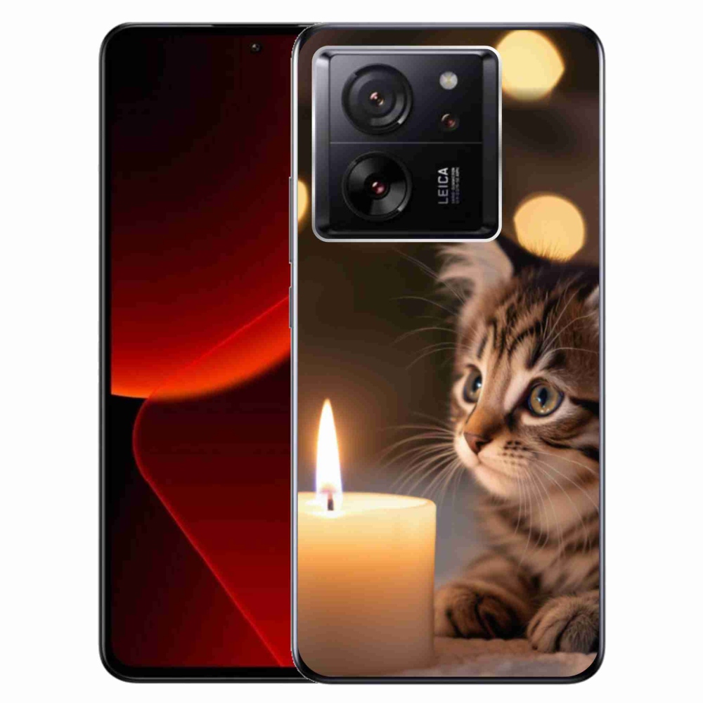 Gélový kryt mmCase na Xiaomi 13T/13T Pro - mačiatko a sviečka