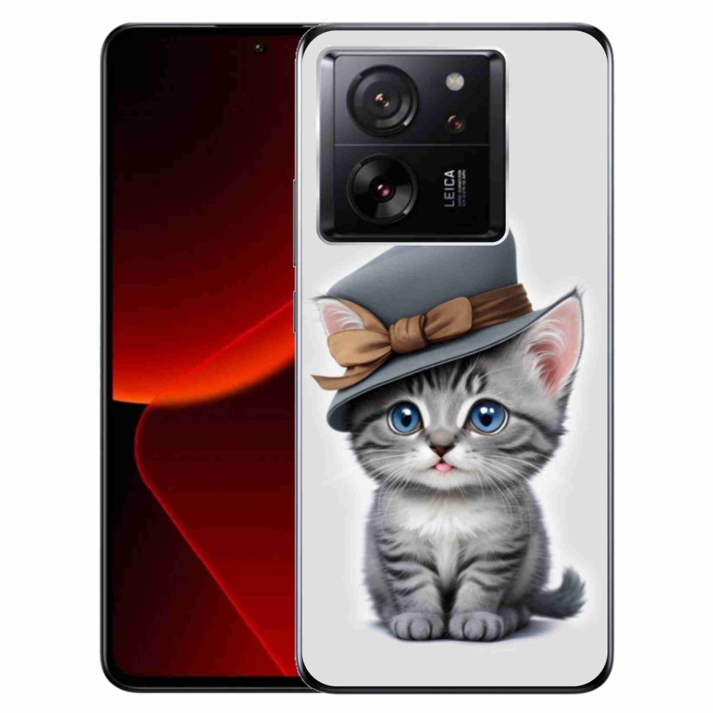 Gélový kryt mmCase na Xiaomi 13T/13T Pro - mačiatko s klobúkom