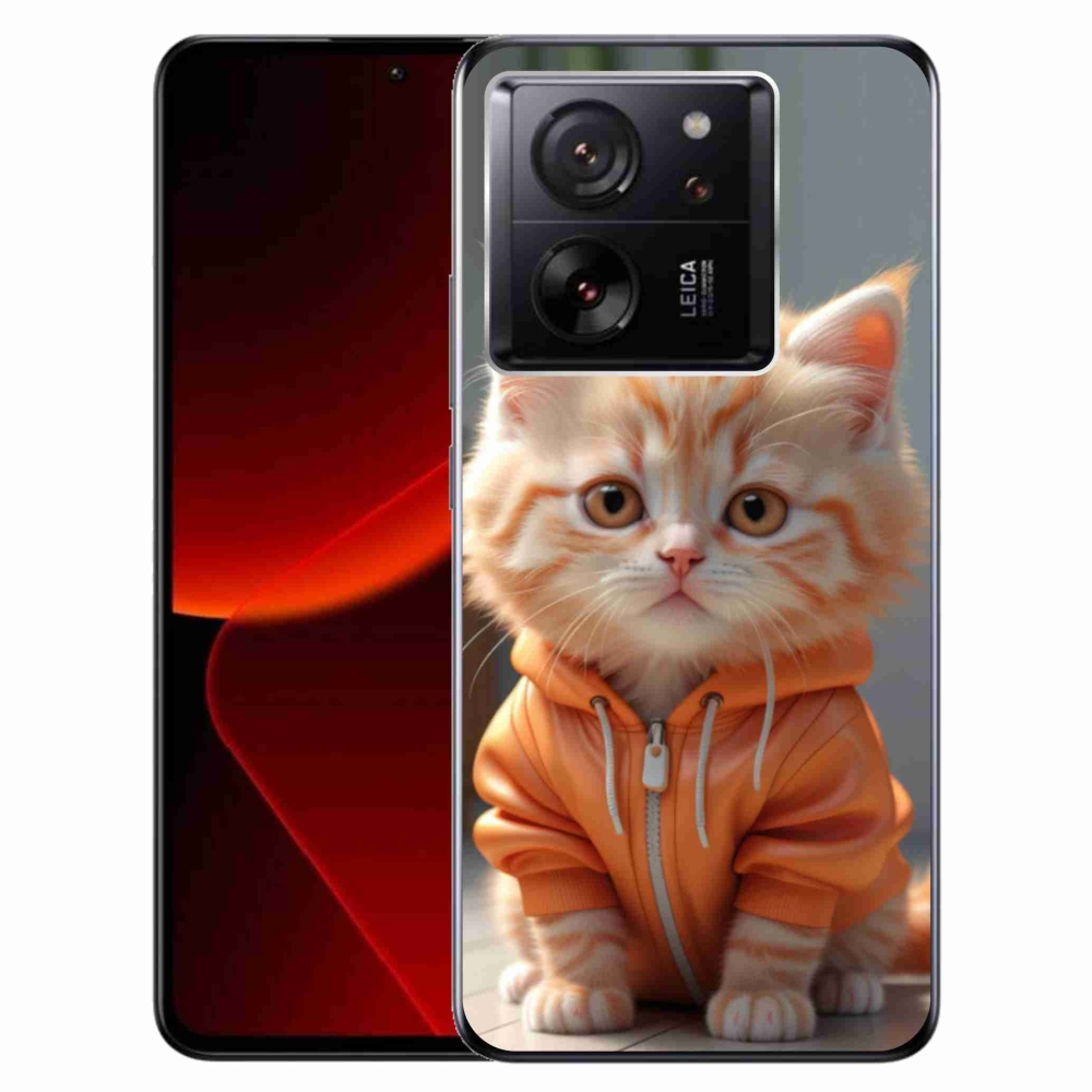 Gélový kryt mmCase na Xiaomi 13T/13T Pro - mačiatko v mikine