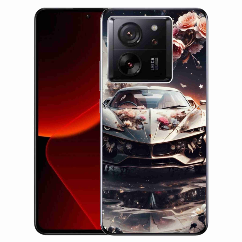 Gélový kryt mmCase na Xiaomi 13T/13T Pro - kvetinový športový automobil
