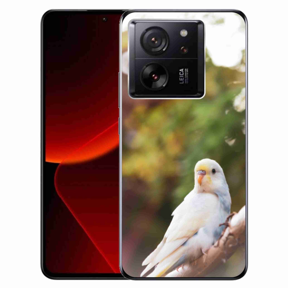 Gélový kryt mmCase na Xiaomi 13T/13T Pro - papagáj andulka biela