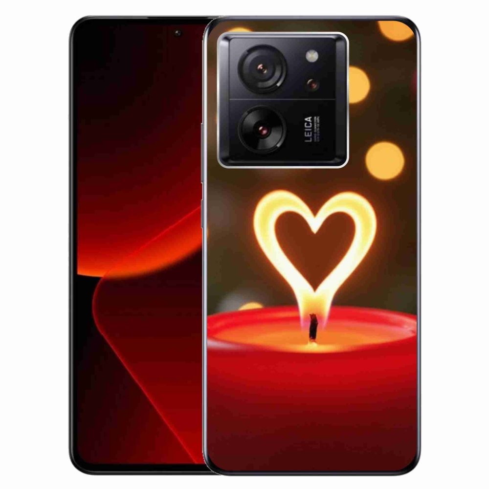 Gélový kryt mmCase na Xiaomi 13T/13T Pro - srdce z plameňa