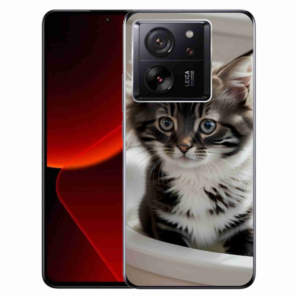 Gélový kryt mmCase na Xiaomi 13T/13T Pro - zvedavé mačiatko