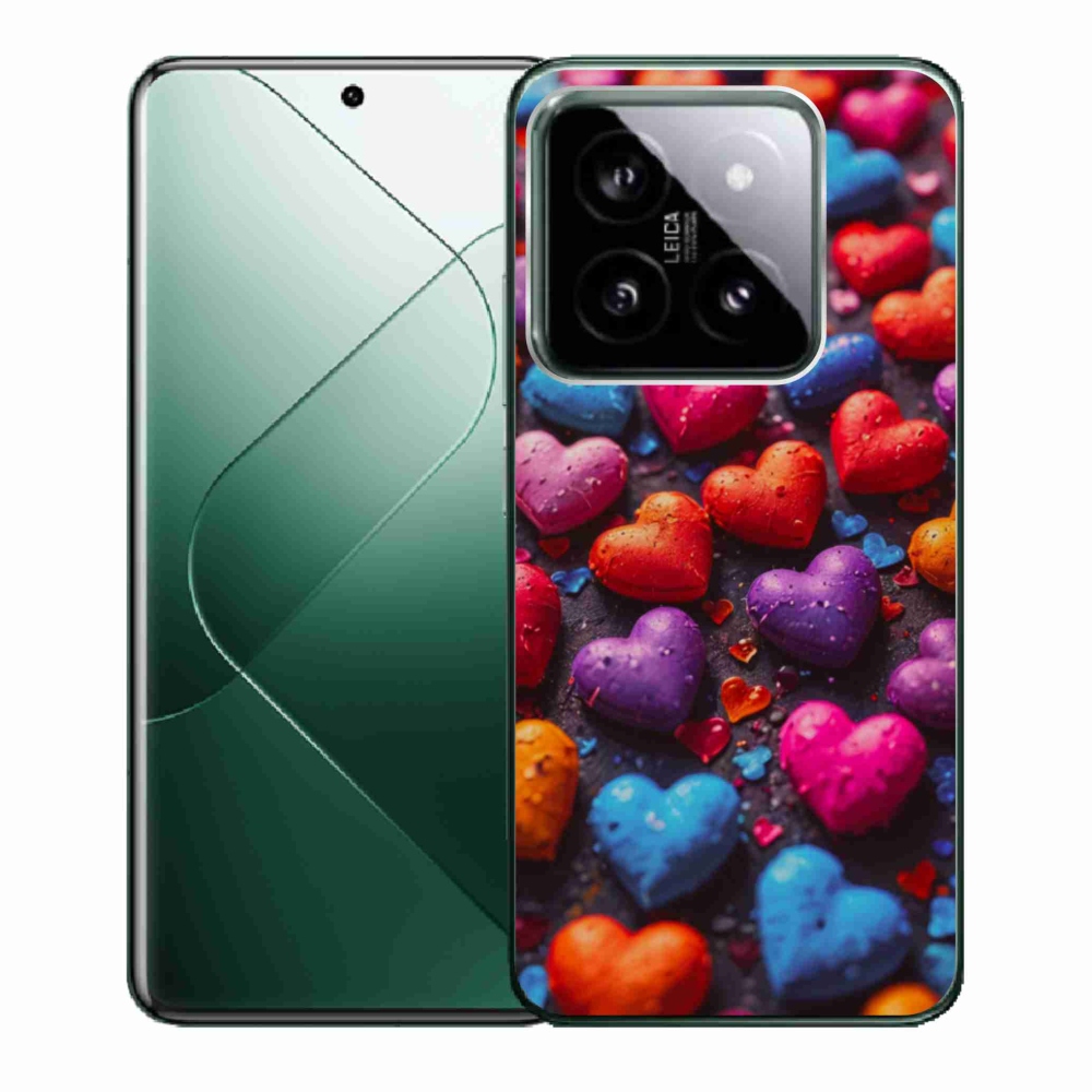Gélový kryt mmCase na Xiaomi 14 - farebné srdcia