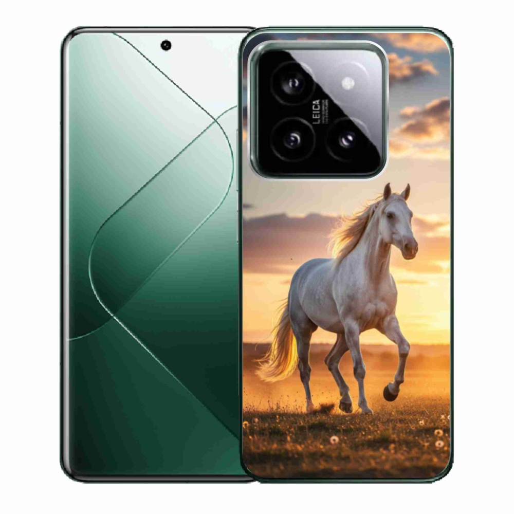 Gélový kryt mmCase na Xiaomi 14 - bežiaci biely kôň 2